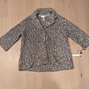 Susan Bristol Gray and Cream Button Down Shirt